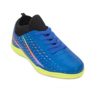 Imagem de Chuteira Futsal Molekinho MK25-28083, 31, Azul, Amarelo