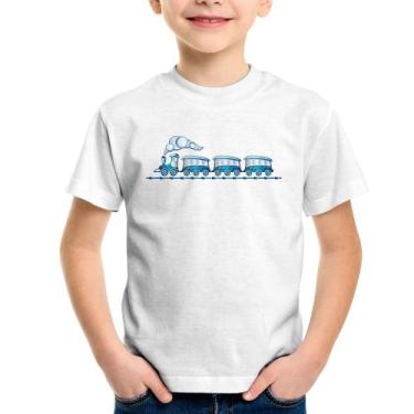 Imagem de Camiseta Infantil Trenzinho Brinquedo - Foca na Moda, Branco, 8