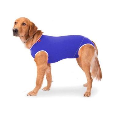 Imagem de Roupa Cirúrgica Confortpet Castração Macho Azul para Cães - Tamanho 11