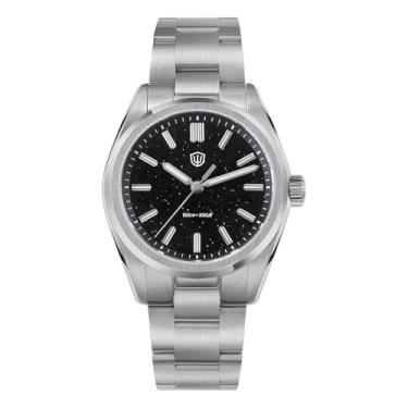 Imagem de watchdives VH31 Relógio de quartzo, WD0003 Relógio masculino com mostrador aventurina de 36 mm, cristal de safira, relógio de pulso luxuoso, 100 m, impermeável, para homens, Preto