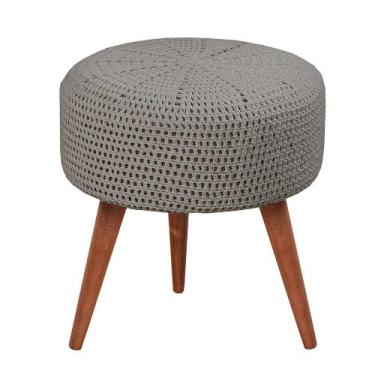 Imagem de Puff Banqueta Crochê Castellar Móbile, Cinza