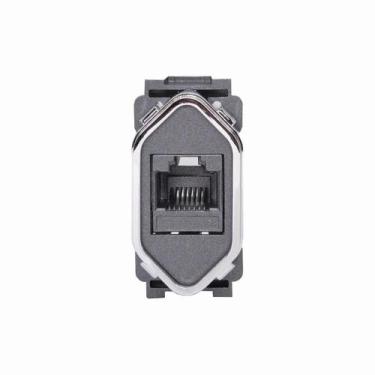 Imagem de Modulo Tomada Rj45 Internet Dvr Grafite  - Dicompel