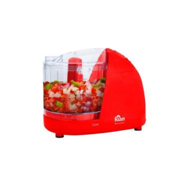 Imagem de Mini Processador de Alimentos Elétrico 120W Kian Vermelho 127V  Agilid
