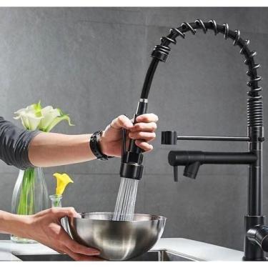 Imagem de Torneira Cozinha Gourmet Bancada Monocomando Spray Extensor Torneira C