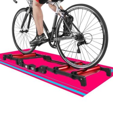 Imagem de TAPETE PARA ROLO DE TREINO BIKE SPEED TRAINIG ROSA 66X185cm CASA DONA