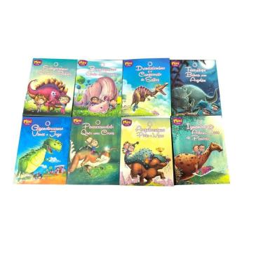 Imagem de Kit 3 Mini Livrinhos Infantil Histórias Dinossauros