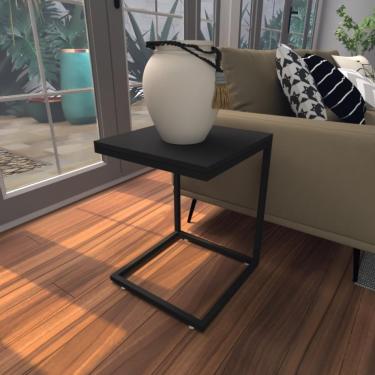Imagem de Mesa Lateral Preta Aparador De Sofa Sala Mesa Lateral Cama