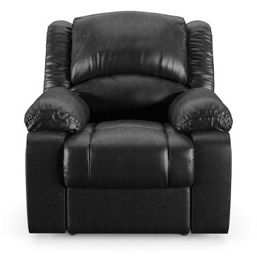 Imagem de Poltrona Do Papai Reclinável Sala De Cinema Barcelona Elétrica Touch Usb Pu Preto Brilho