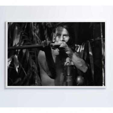 Imagem de Quadro índio Caçando Na Amazônia Medidas 60x40 Cm Impressão Vidro Acrílico