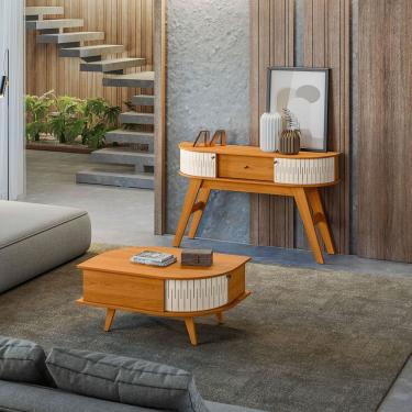 Imagem de Kit Aparador Histórico E Mesa De Centro índia Cinamomo/off White