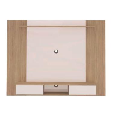 Imagem de Painel Artely Nevada 2 Portas E 3 Nichos Tv Até 75 Polegadas Carvalho Com Off White