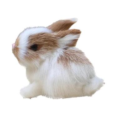 Imagem de Mini Coelho De Pelúcia Branco Brinquedo 5cm Realista Bonito Coelhinho 