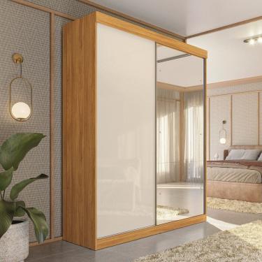 Imagem de Guarda-roupa Solteiro Peônia Yescasa Cinamon/Off-White