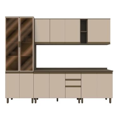 Imagem de Cozinha Modulada Connect 6 Peças com Cristaleira - Móveis Henn