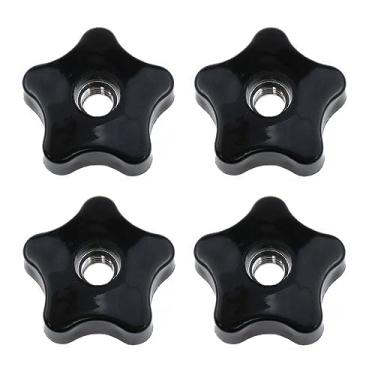 Imagem de Meuey Lyot Maçanetas T-Track, Maçanetas Passantes de Cinco Estrelas, Maçanetas Passantes de 3/8 Pol. E 16 Furos para Máquina de Serrar, Furadeira, Torno, Fixação de Comprimento Fixo - 4 Peças