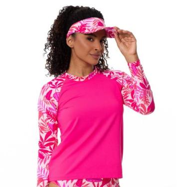 Imagem de Kit Blusa Feminina Uv Manga Longa + Viseira Proteção Solar Praia Pisci