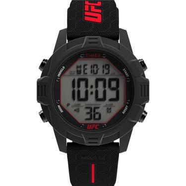 Imagem de Timex Relógio masculino UFC Brawler de 43 mm - pulseira preta com mostrador digital e caixa preta, Preto