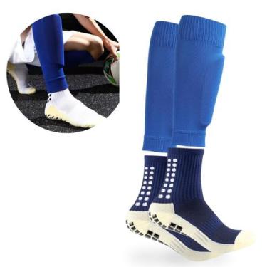 Imagem de Kit Canelito Meião Profissional + Meia Antiderrapante Treino - Mez, Az