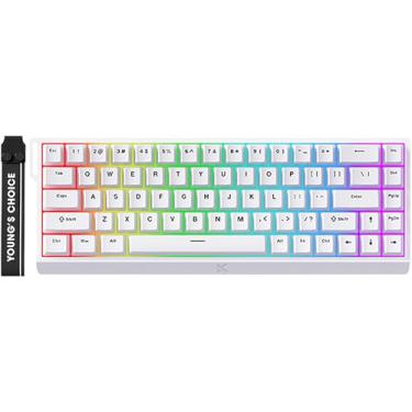 Imagem de Hyekit Teclado mecânico para jogos MCHOSE ACE 68 65% interruptor magnético com fio, teclado de efeito Hall de acionamento rápido, acionamento ajustável hiperrápido, taxa de pesquisa de 8K Hz, HotSwap