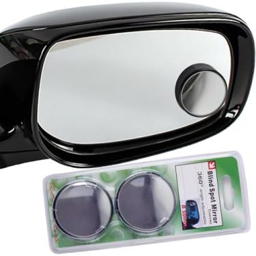 Imagem de KEWAYO Pacote com 2 espelhos de ponto cego, espelho de carro convexo ajustável de 360°, espelho retrovisor amplo angular universal para todos os veículos - fácil instalação