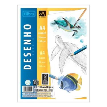 Imagem de Caderno Colado 150g/m² A4 Branco Académie 20 Folhas Tilibra