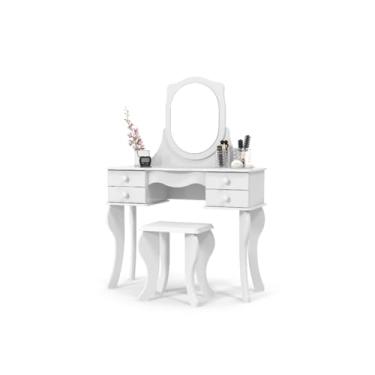 Imagem de Penteadeira Maquiagem Princesa Acessórios Com Banqueta (Branco)
