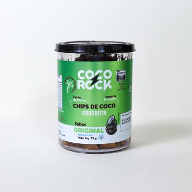 Imagem de Chips de Coco Crocante Coco Rock Sabor Original Sem Açúcar 75g