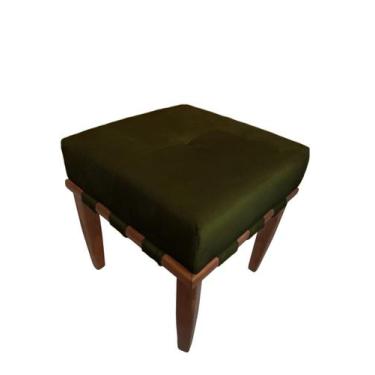 Imagem de Banqueta Puff quadrado verde pé palito - Roggi HD