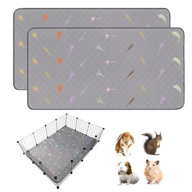 Imagem de LWYMX 2 peças de forros de gaiola de porquinho-da-índia, forro de gaiola de lã de porquinho-da-índia, 106 x 136 cm, super absorvente, lavável, almofadas reutilizáveis para coelho, hamster, chinchila