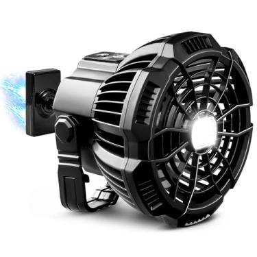 Imagem de NOKINS Ventilador de carrinho de golfe com base magnética e controle remoto - Ventilador de resfriamento recarregável de modo duplo com luz LED ajustável para carro de clube/EZGO/Yamaha, acampamento