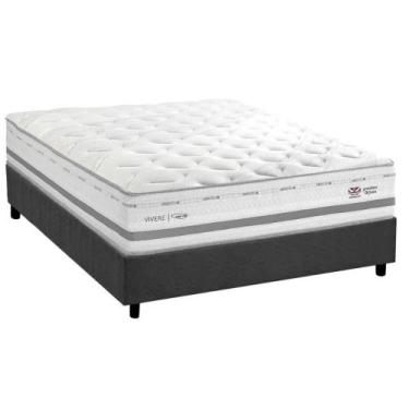 Imagem de Cama Box Casal: Colchão c/ Vibro Massagem Herval Maxspring C1756 + Bas