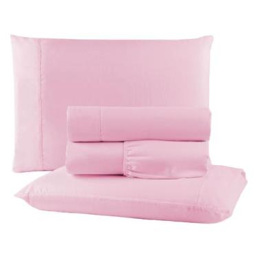 Imagem de Jogo de Lençol Roupa de Cama Micropercal Quarto de Casal 4pç - EMPÓRIO