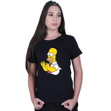 Imagem de Camiseta Baby Look Feminina The Simpsons Homer - Lafre, Preto, GG