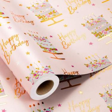 Imagem de Rolo de papel de embrulho MAYPLUSS Birthday Cake 43cm x 10m