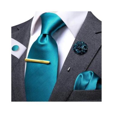 Imagem de Conjunto De Gravata De Seda Elegante Com Estampa Paisley E Abotoaduras