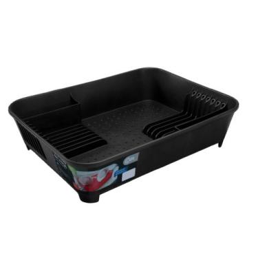 Imagem de Escorredor de Louças Basic 45 x 35 x 10,5 cm Preto Coza Brinox - 10848