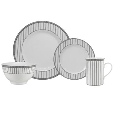 Imagem de Serviço de 16 peças com Bowl e Caneca em Porcelana, Decoração Aline, Porcelana Schmidt
