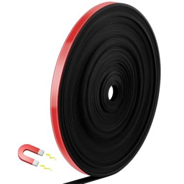 Imagem de AmazingSpark Tiras finas de rolo de fita magnética, 0,39 polegadas x 66 pés divisórias de quadro magnético quadro branco fita decorativa linha de marcação para sala de aula acessórios de arte de