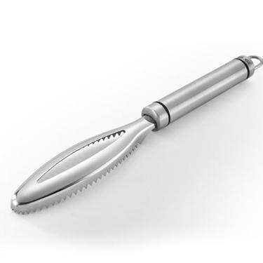 Imagem de Pissente Escova de Escamas de Peixe Limpeza Multifuncional Altamente Eficaz de Aço Inoxidável Removedor de Escala de Peixes Ergonômicos para Cozinha