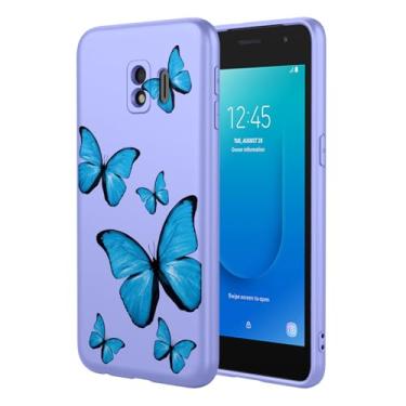 Imagem de KOARWVC Capa de telefone para Galaxy J2 Core, Samsung J2 Pure SM-J260 design bonito padrão de borboleta fina protetora macia TPU bumper capa de telefone para Samsung Galaxy J2 Core borboleta roxa