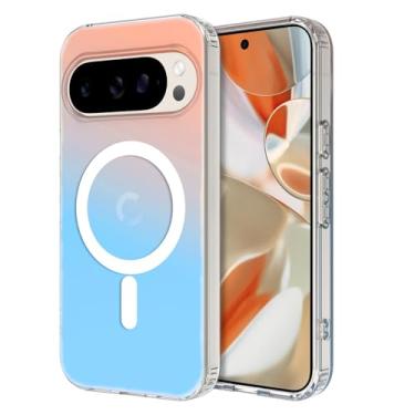 Imagem de ZIYE Capa iridescente projetada para Google Pixel 9 Pro XL Design magnético bonito fluorescente a laser compatível com Magsafe resistente a arranhões à prova de choque capa protetora para mulheres