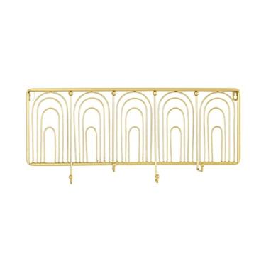 Imagem de URGDWEKJY Cabide de parede para cabide de parede criativo dourado clipe de papel gancho para chapéu criativo varanda cabide decorativo de metal para quarto cabide decorativo de parede