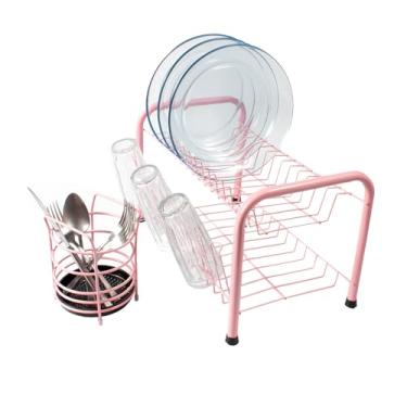 Imagem de Kit Escorredores de Louça Berço e Porta Talher 4 Cores Fiver (Rosa)