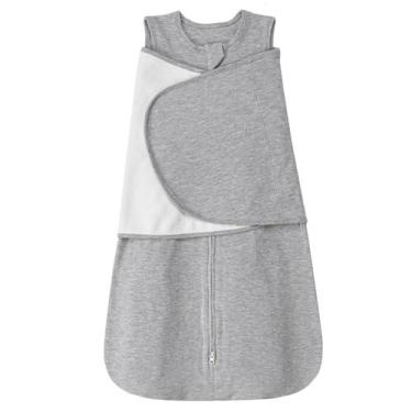Imagem de Saco de dormir para bebês ZIGJOY Swaddle 1.0 TOG 100% algodão cinza