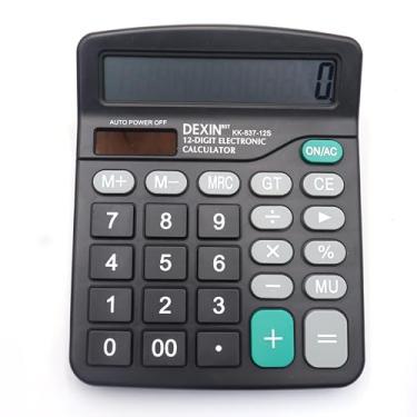Imagem de Calculadora de interruptor mecânico, 12 dígitos, calculadora mecânica, calculadora de mesa, calculadora fofa, calculadora estética, preta