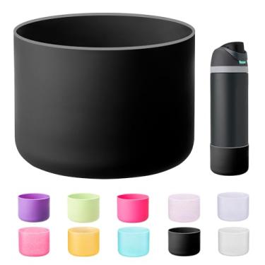 Imagem de Bluwing Bota de silicone para garrafas de água Owala de 680 g, parte inferior de manga protetora antiderrapante para garrafa de água de aço inoxidável Owala 680 g FreeSip/Twist/Flip (preto)