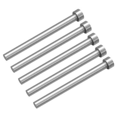 Imagem de 5 pinos ejetores retos, 7 mm (0,28") de diâmetro SKD61 perfurador de ponta redonda 100 mm (4") de comprimento para manutenção mecânica