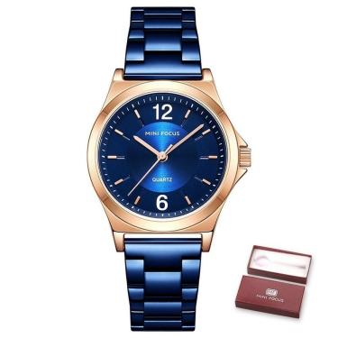 Imagem de Relógio Feminino Mini Focus Mf0308l à Prova D'água Azul
