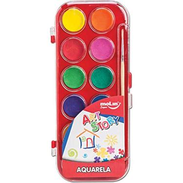 Imagem de Estojo de Aquarelas com 12 Cores e 1 Pincel, Molin 18385, Multicor
