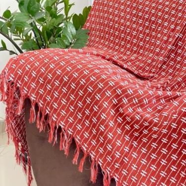 Imagem de Manta para Sofá King Gigante 300 x 180 100% Algodão Protetor e Decorativo – Conforto e Elegância para Sua Sala (King Pont.Terracota)